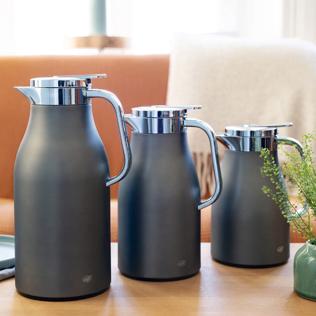 alfi Skyline thermoskannen in drie maten: 0,65, 1 en 1,5 liter
