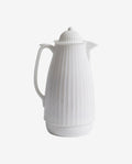Nordal thermoskan 1 liter in bright white, witte design isoleerkan met geribbeld patroon
