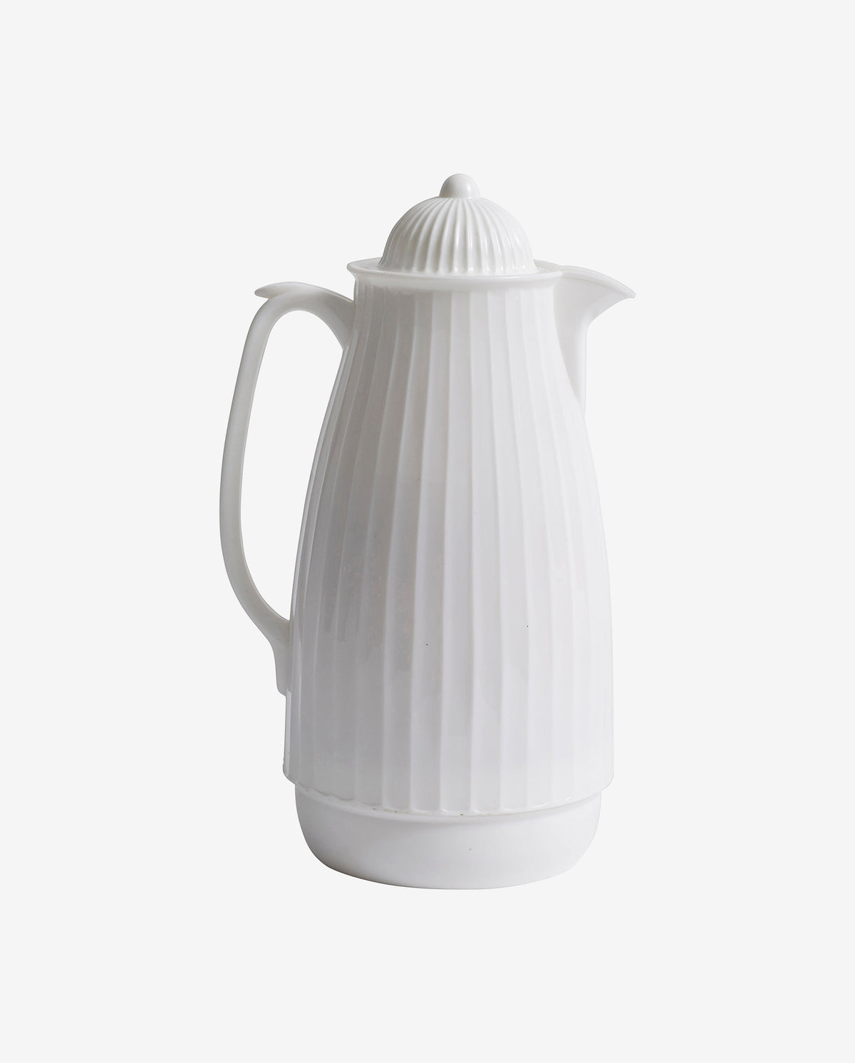 Nordal thermoskan 1 liter in bright white, witte design isoleerkan met geribbeld patroon